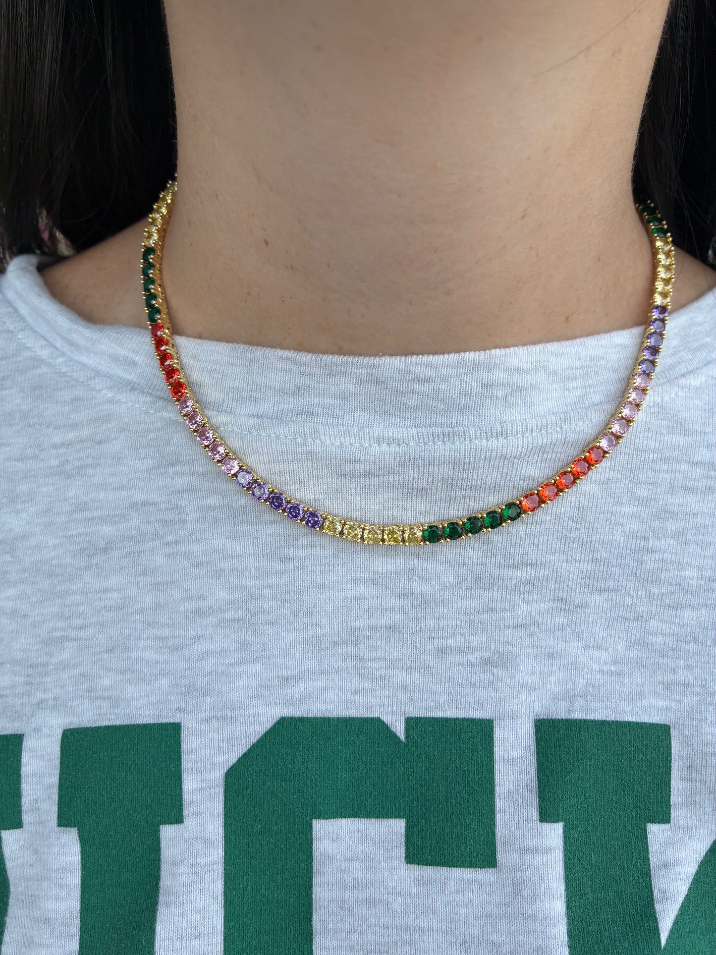 Rainbow Tennis Chain
