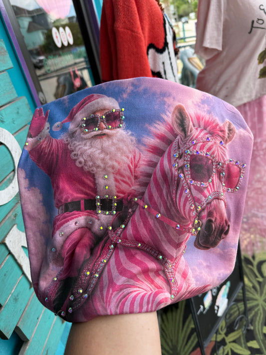 Santa Zebra Pink Tee