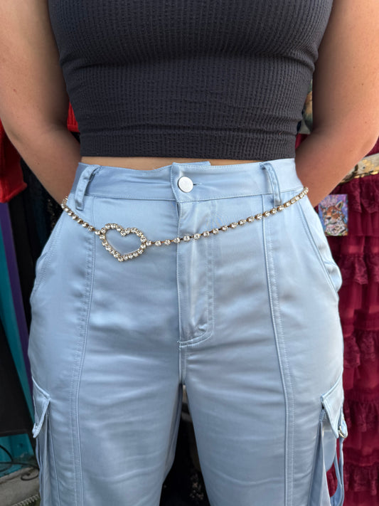Single Crystal Chain Heart Belt