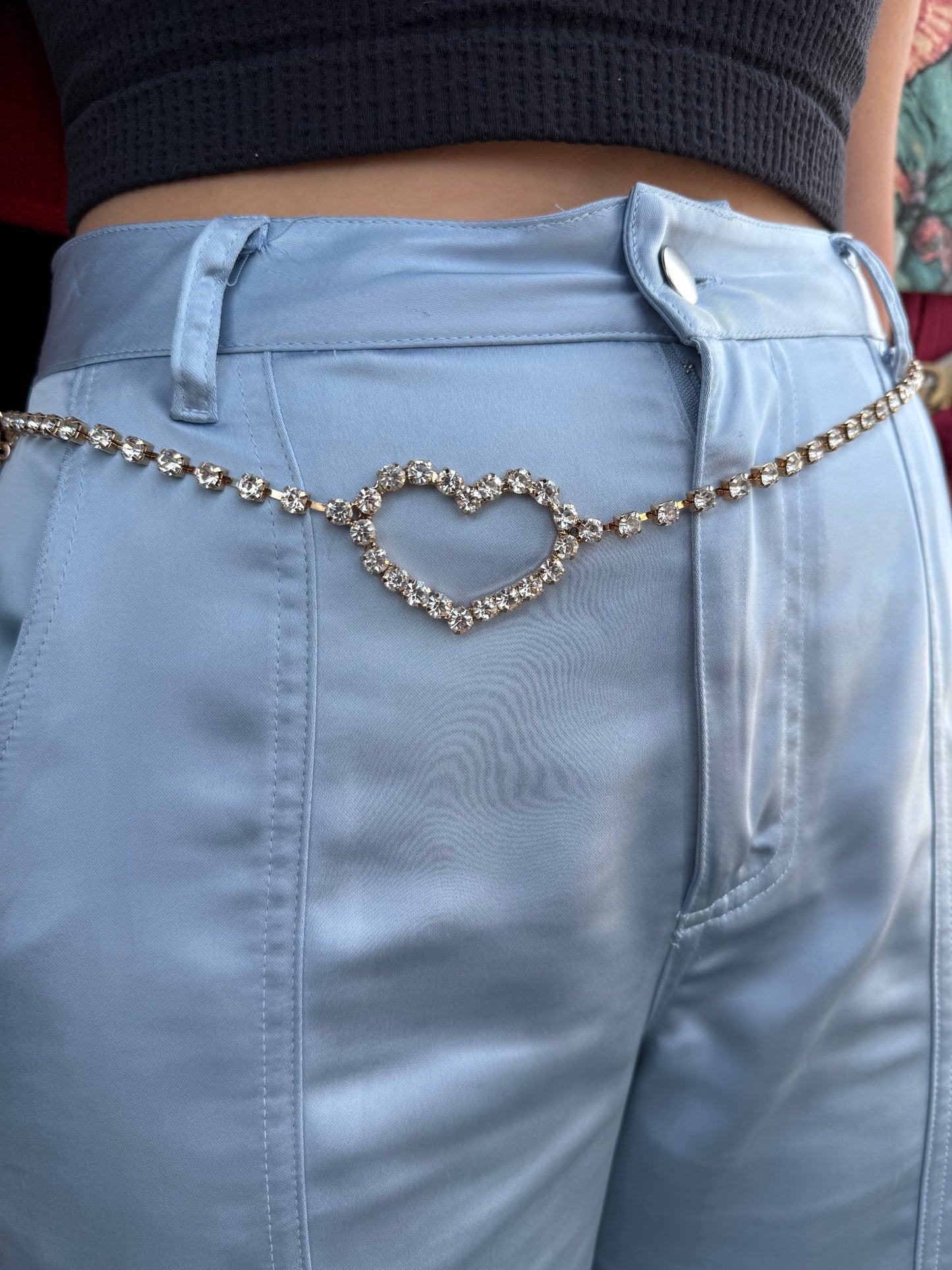 Single Crystal Chain Heart Belt