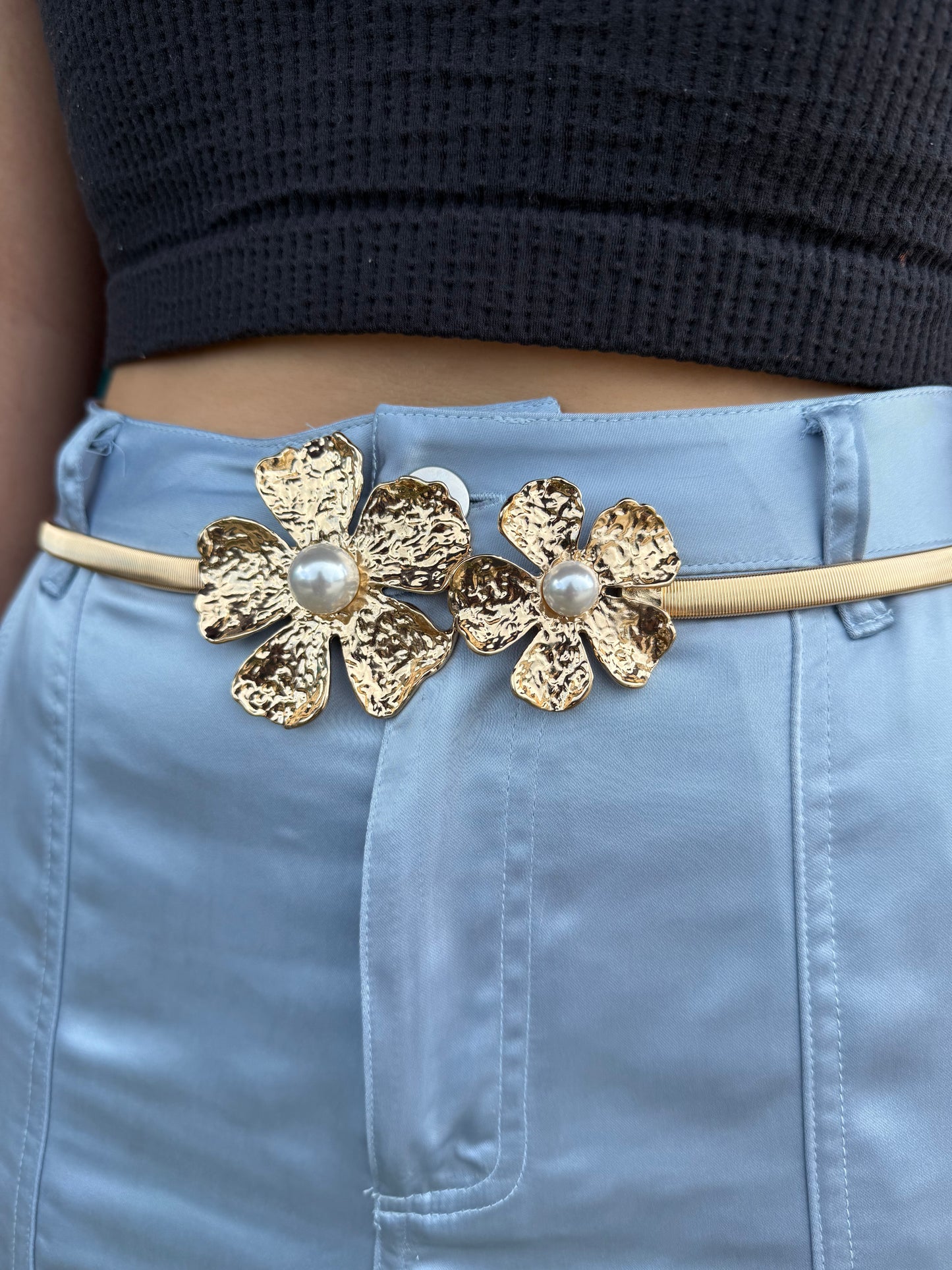 Golden Petals and Pearl Belt