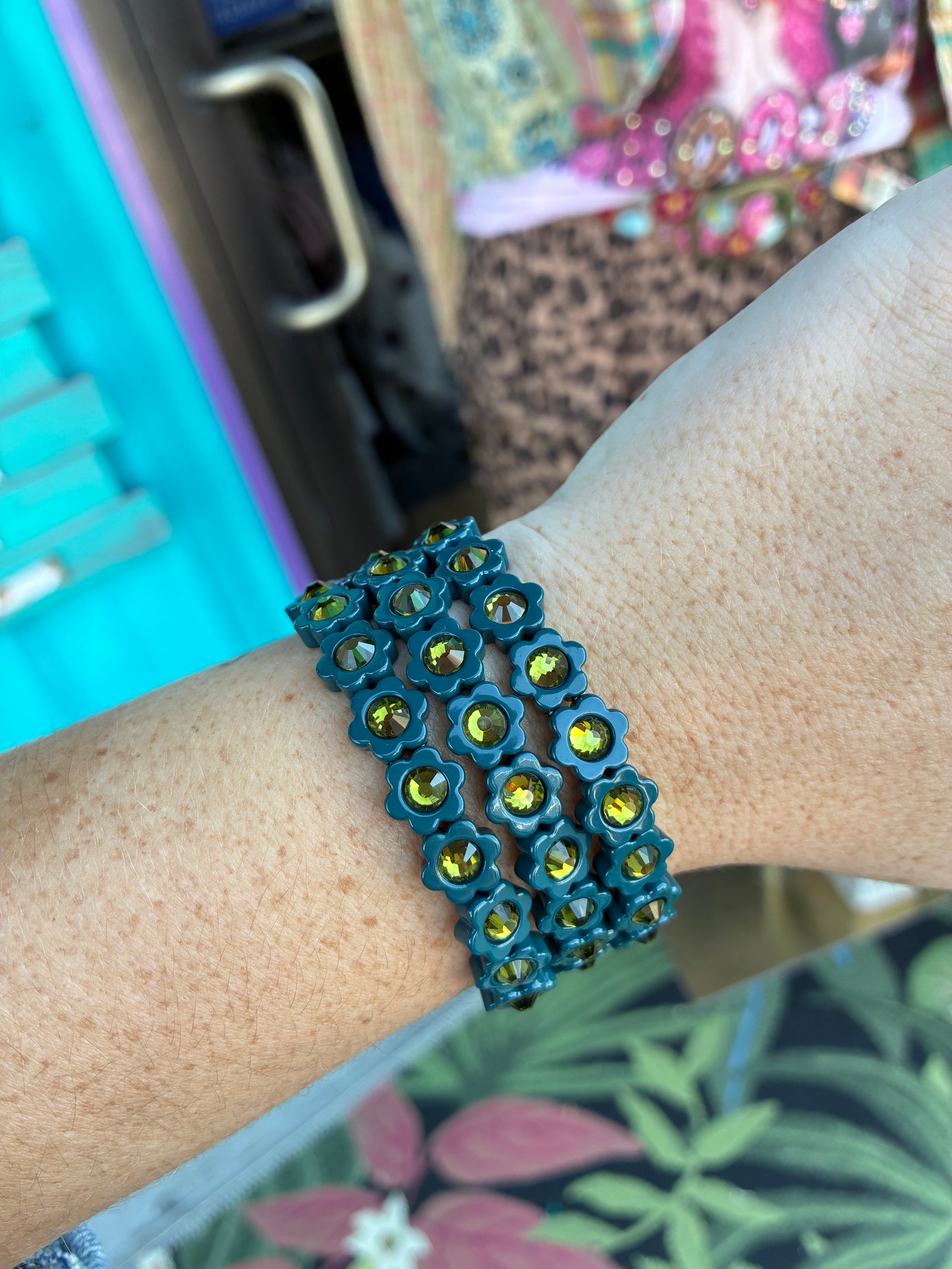 Mystic Forest Flower Stretch Bracelet