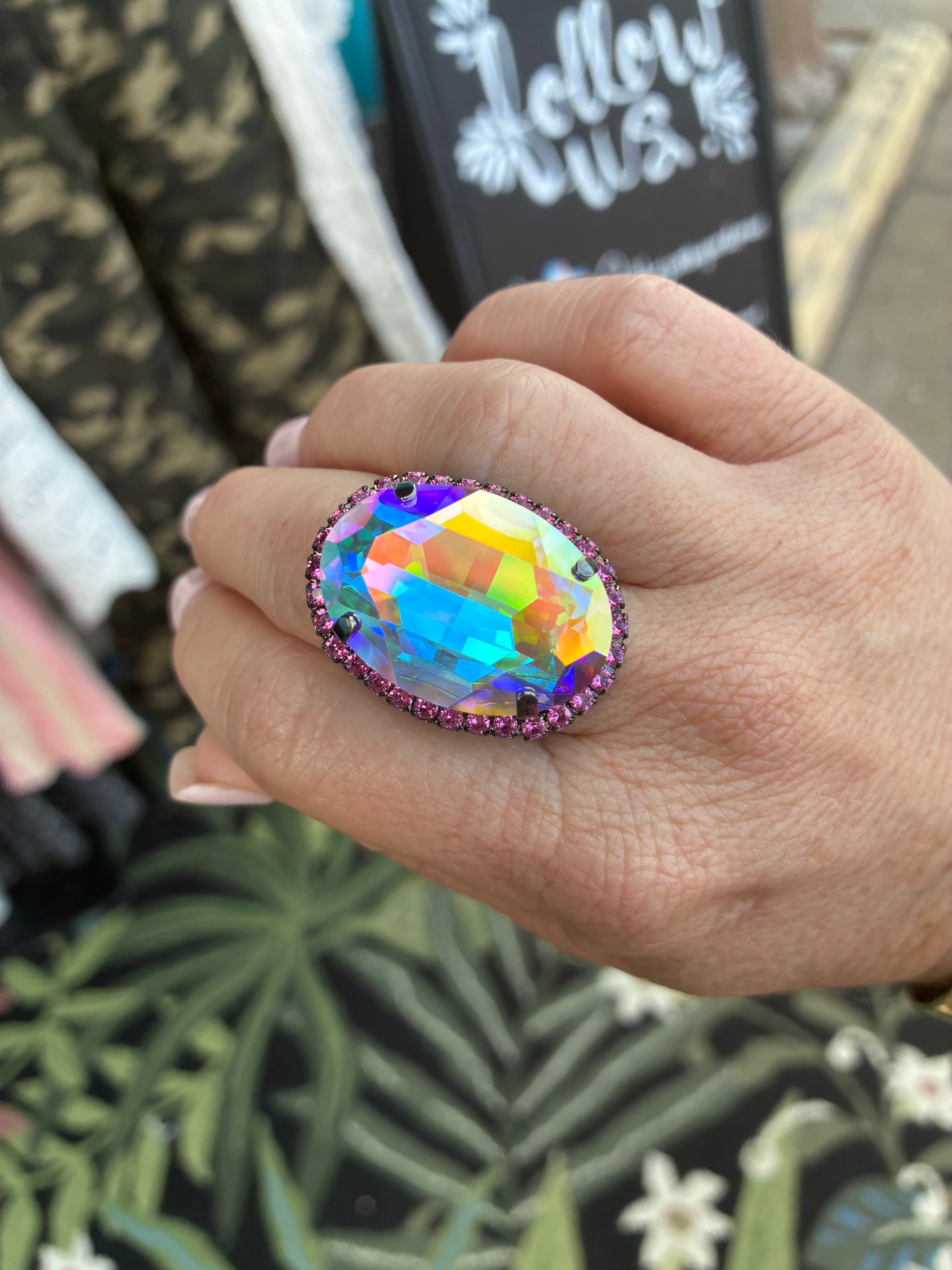 WETSTONE: Pink Skies Gunmetal Liz Taylor Ring