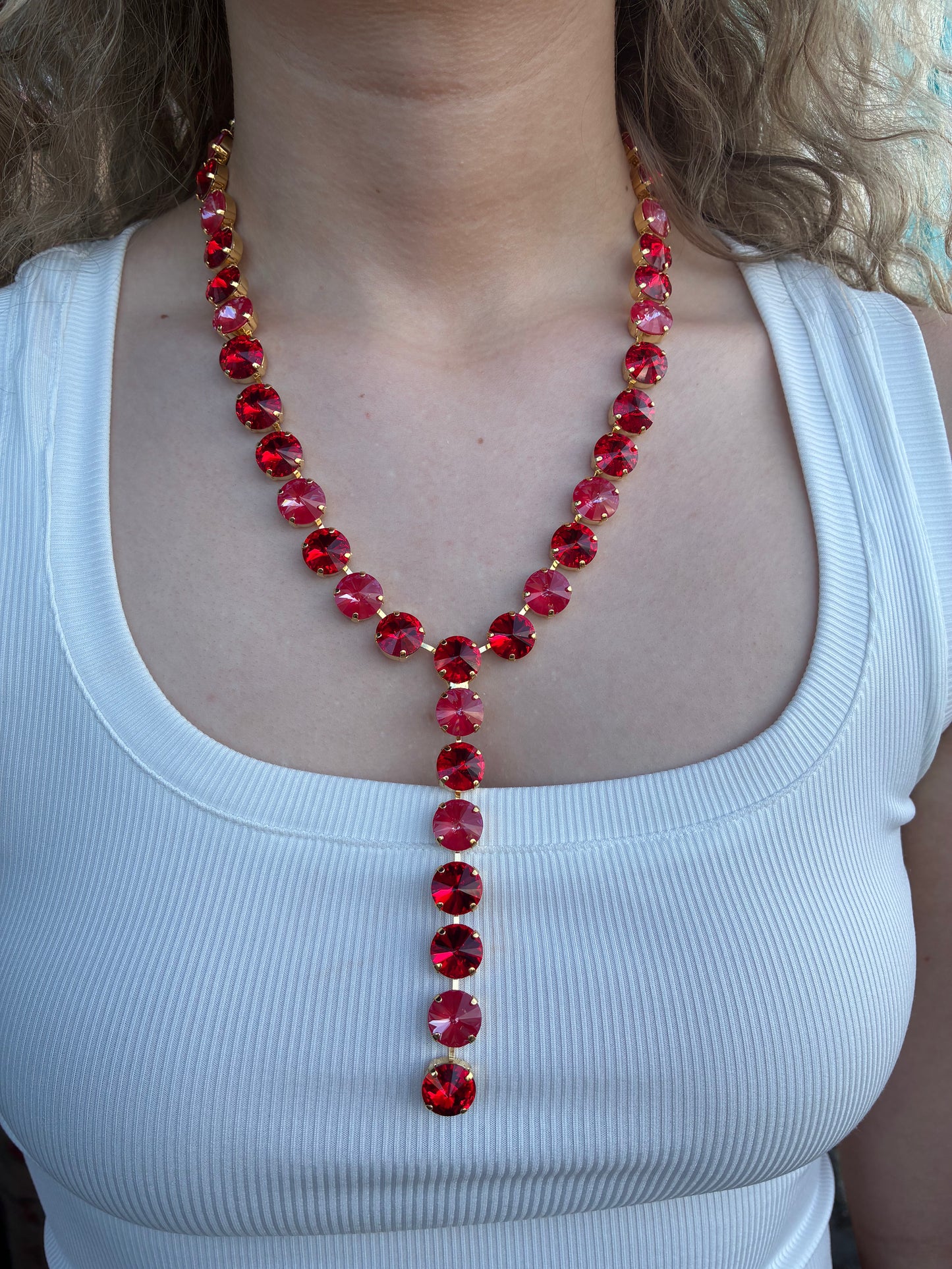 Wet Stone: Cranberry Delight Mini lariat