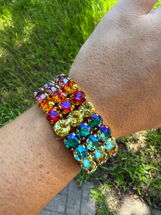 Olivia 3 strand stretch Bracelet in Bohemian Wonderland