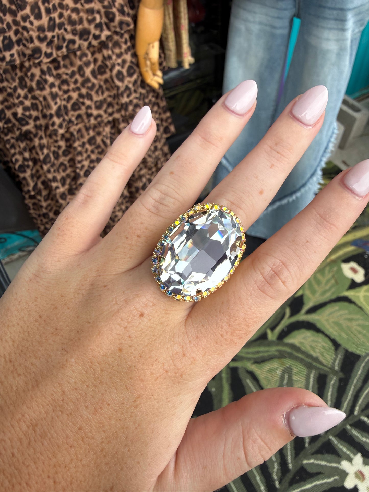 WETSTONE: Clear Diamond Liz Taylor Ring