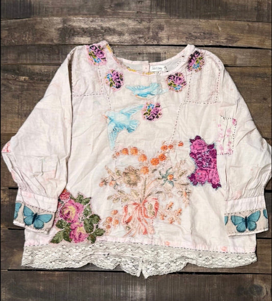 Gilded Bloom Flutter Top