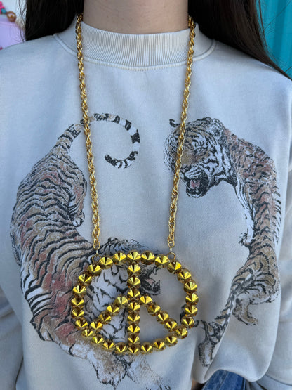 WETSTONE: Metallic Sunshine Peace Sign Necklace