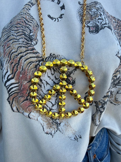 WETSTONE: Metallic Sunshine Peace Sign Necklace