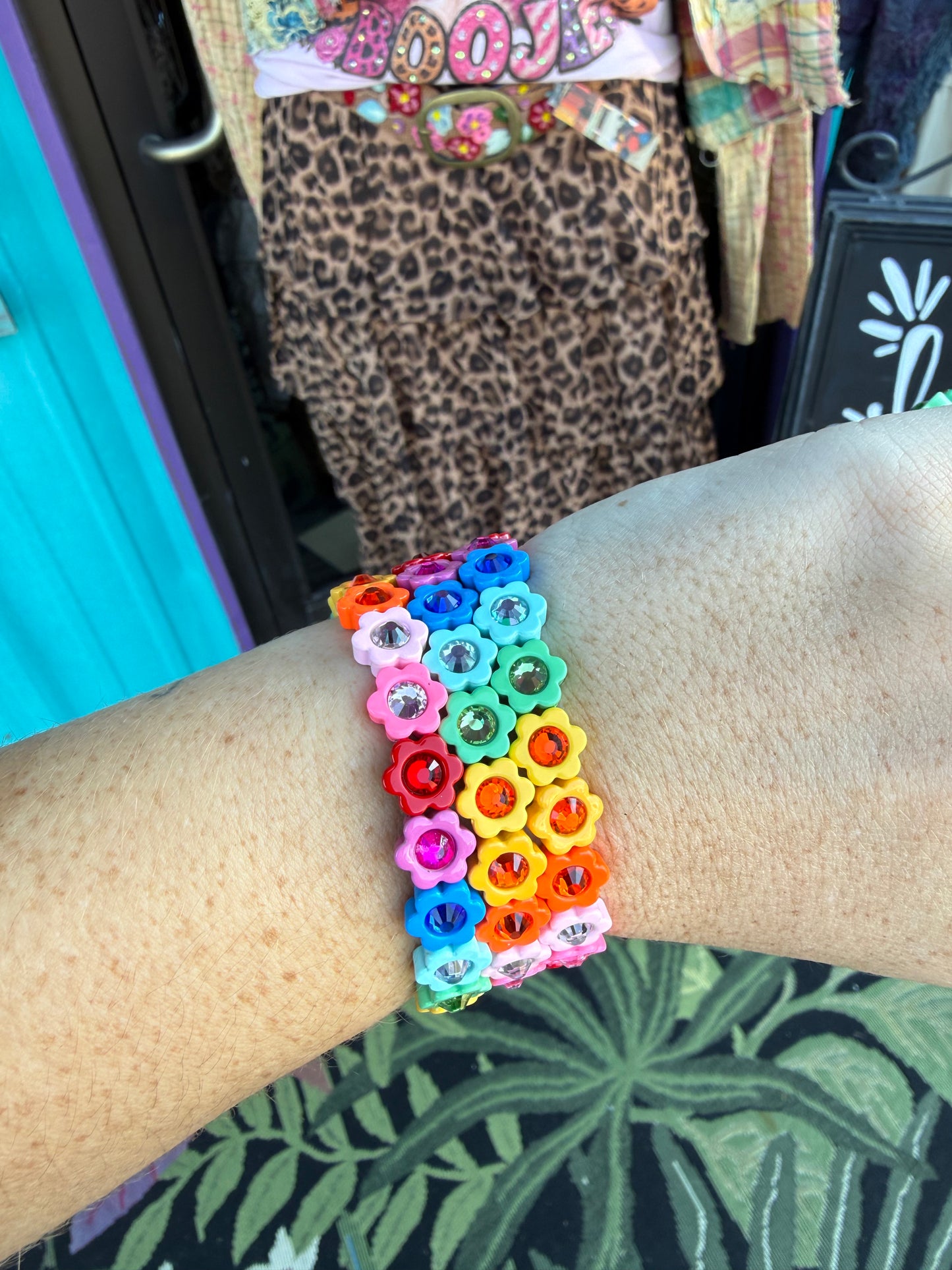 Rainbow Crush Bloom Flower Stretch Bracelet