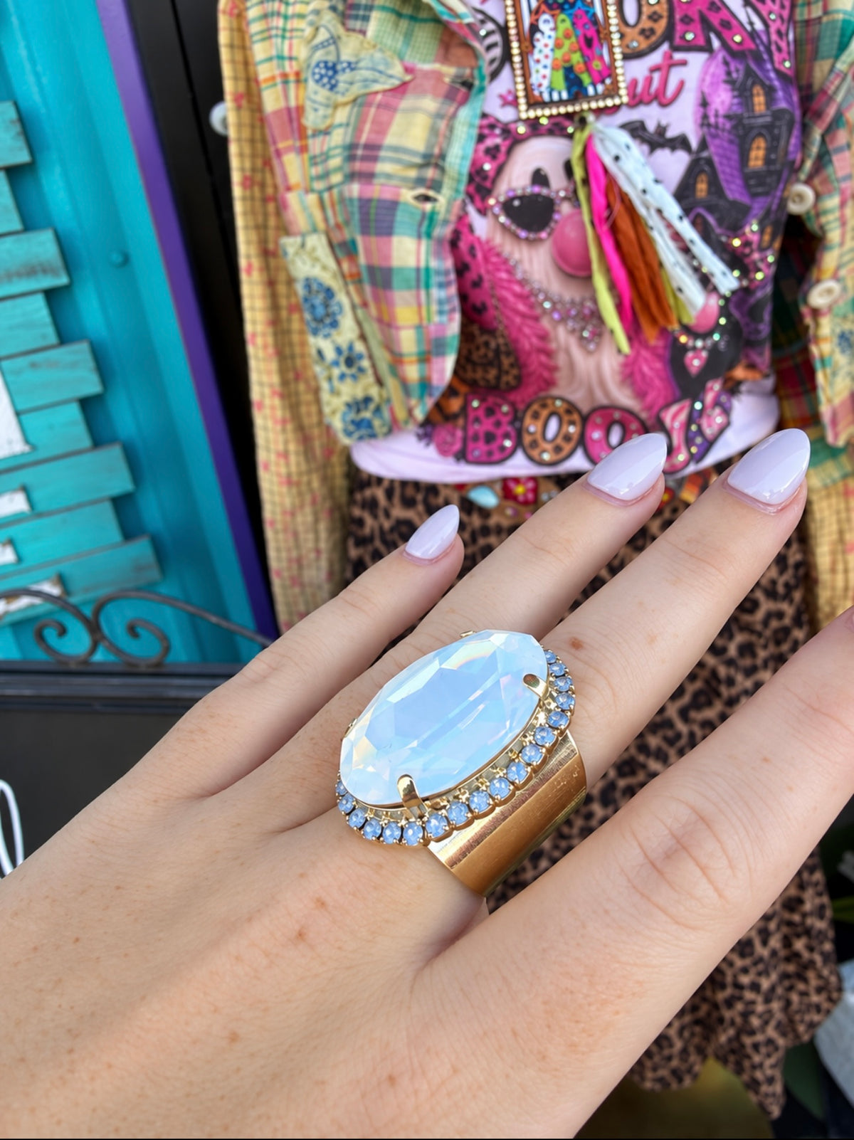 WETSTONE: White Opal Liz Taylor Ring