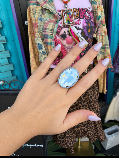 WETSTONE: White Opal Liz Taylor Ring
