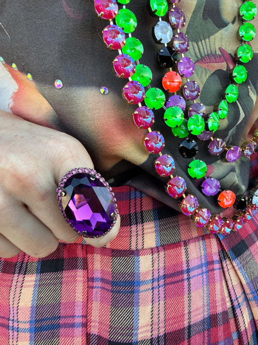 WETSTONE: Amethyst Purple Liz Taylor Ring