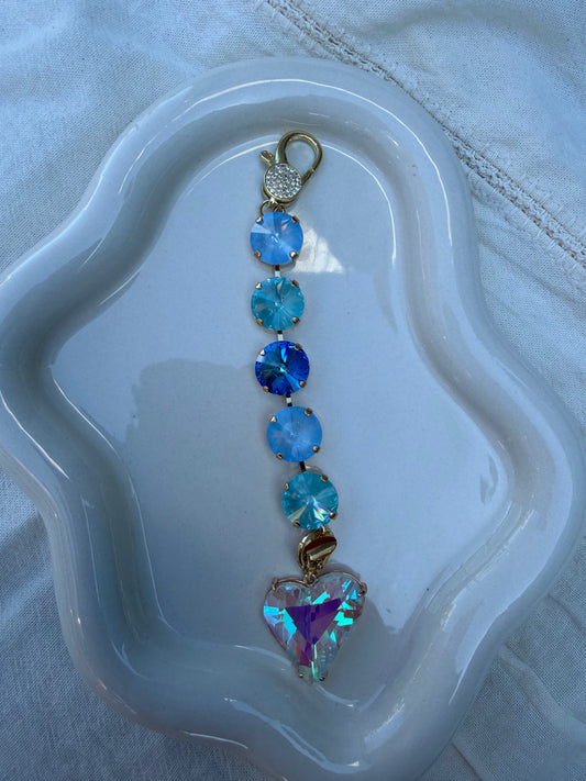 WETSTONE: Shades of Blue AB Heart Bag Charm