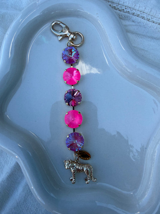 WETSTONE: Electric Pink & Rose Tiger Bag Charm