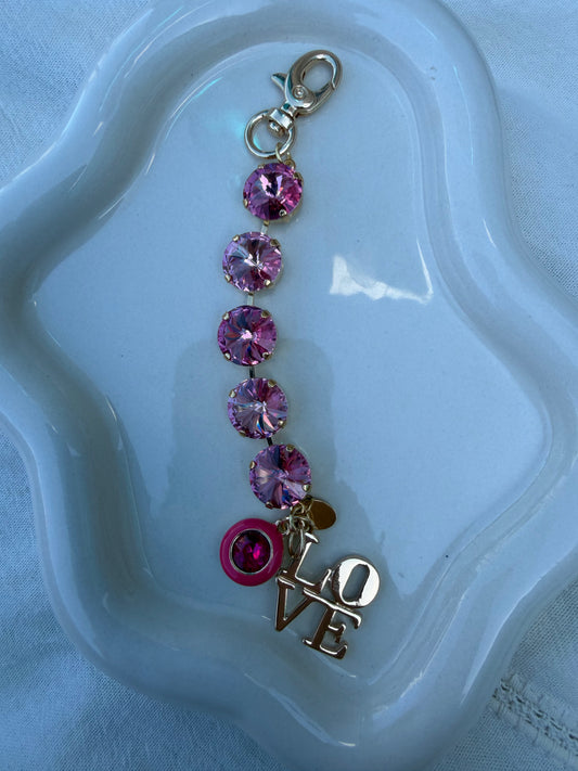 WETSTONE: Love Pink Crystal Enamel Bag Charm