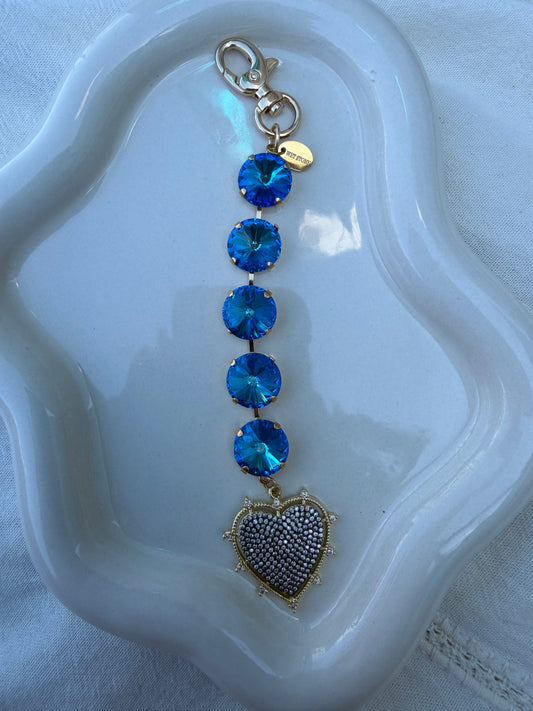 WETSTONE: Nautical Hearts Blue Bag Charm