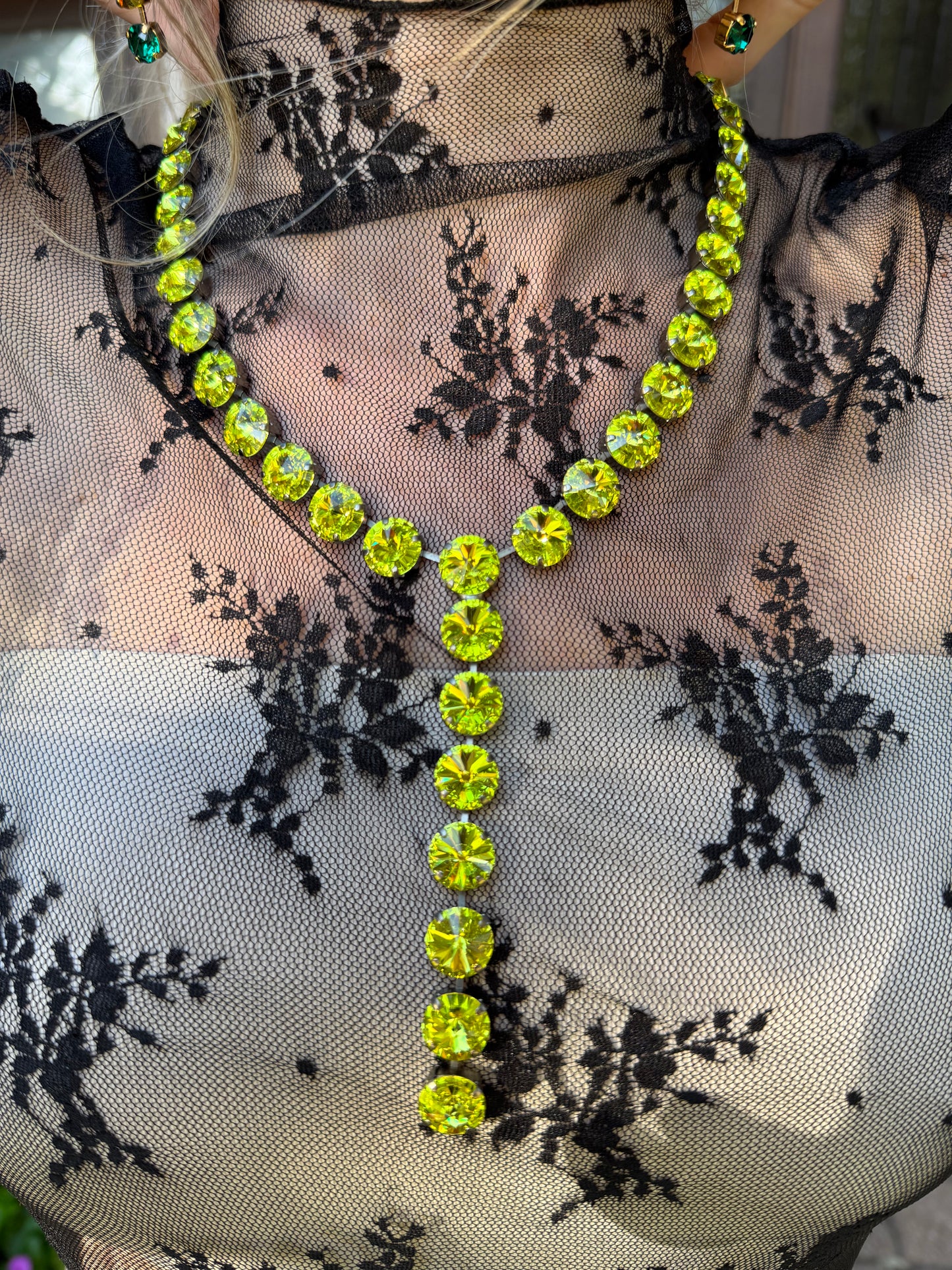 Wet Stone: Chartreuse Mini lariat