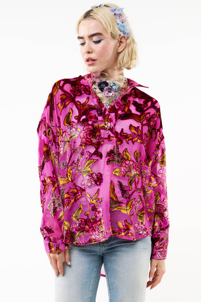Holiday Jewels Burnout Velvet Blouse