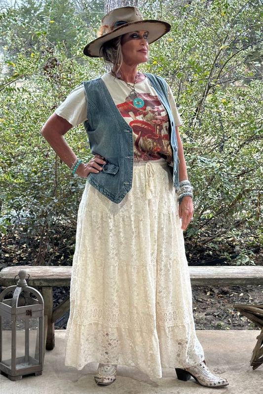 Romantic Views Skirt - Parchment