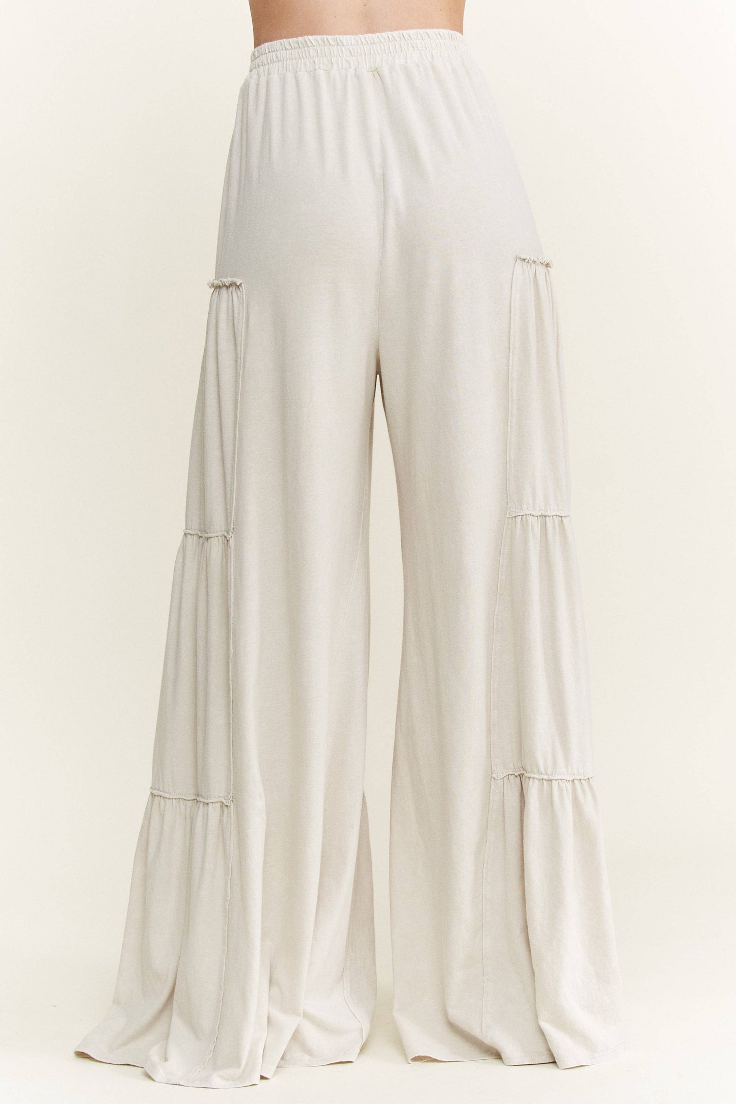 Mineral Washed Tiered Wide Leg Pants