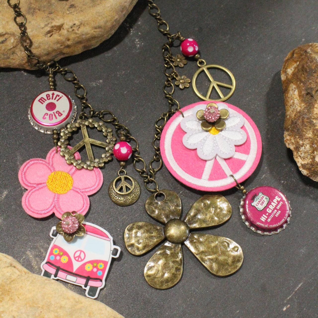 Groovy Dude Pink Charm’d Necklace