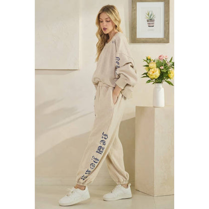 WASHED NUMBER PRINTED SWEATSHIRT TOP