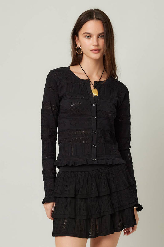 Pointelle Knit Cardigan