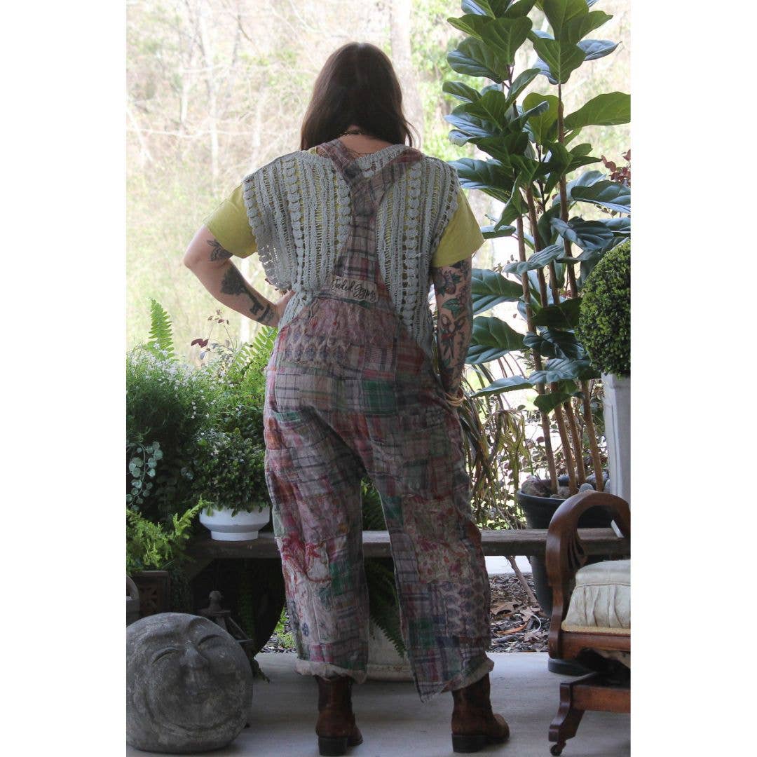 Travels Await Overalls - Navy Plaid