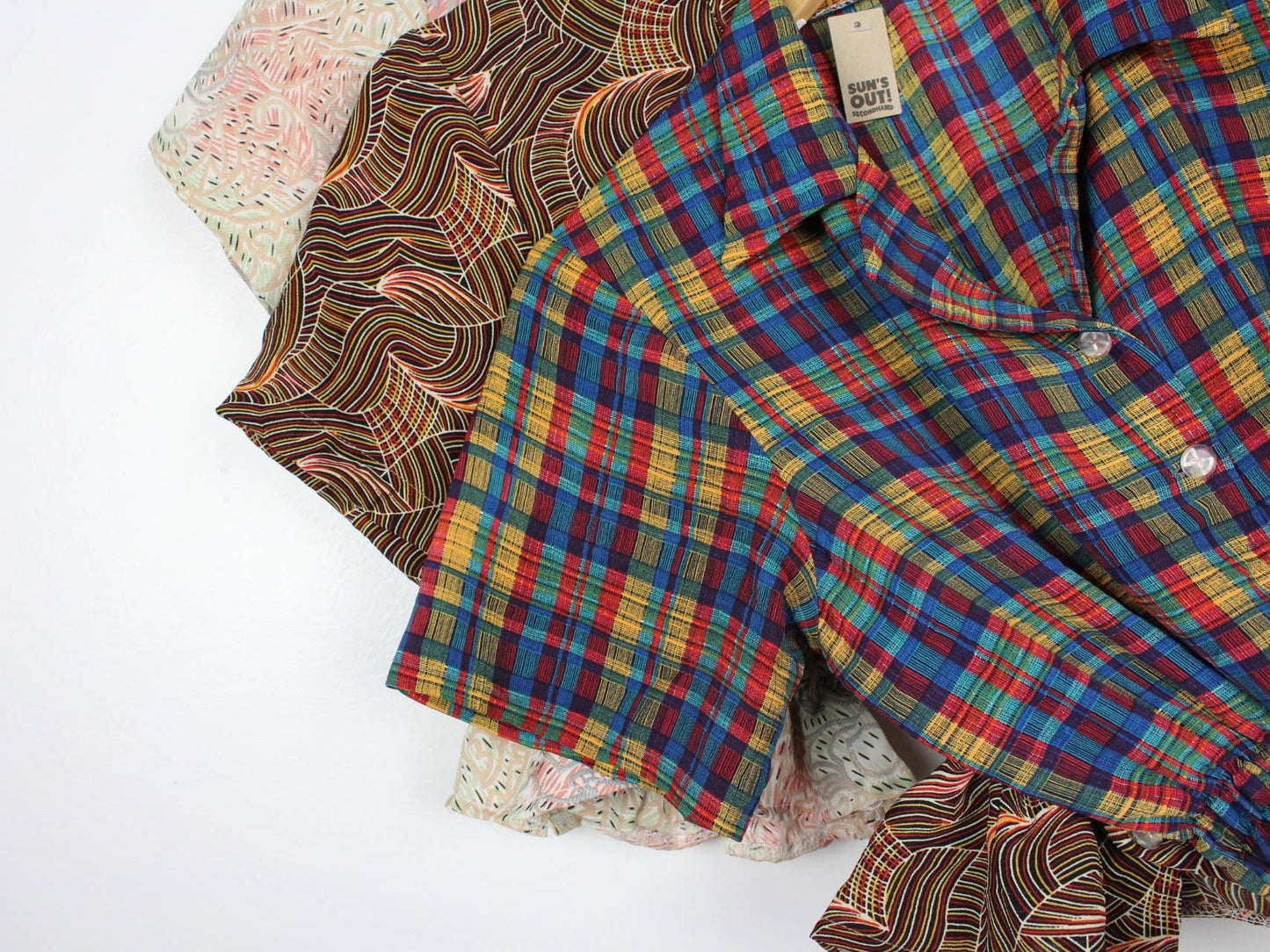 Vintage Short-Sleeve Button Up Blouse - Cinched
