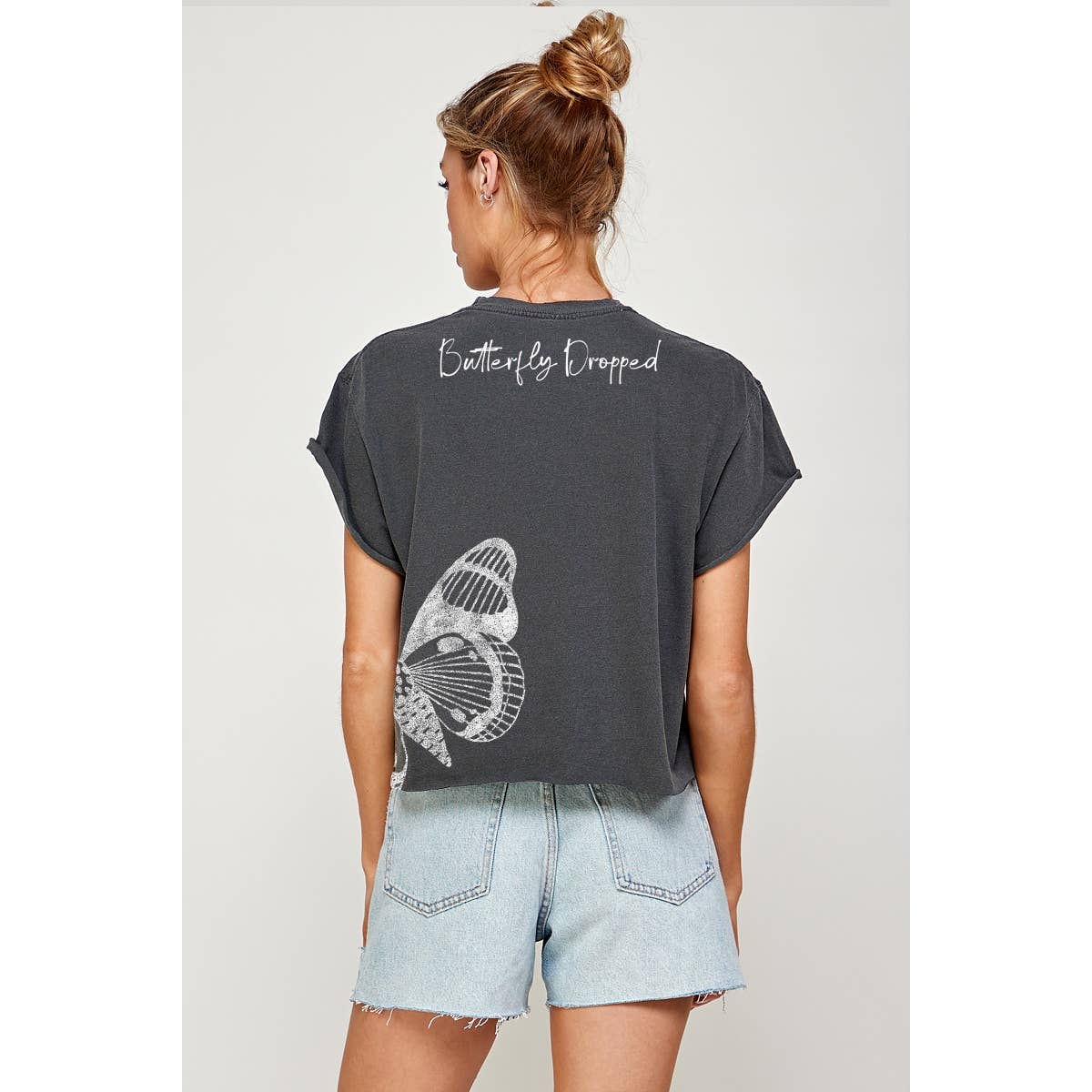 BUTTERFLY CROP TOP T-SHIRT