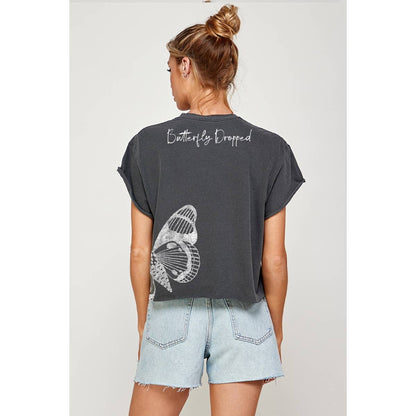 BUTTERFLY CROP TOP T-SHIRT
