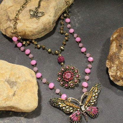 Bold Beauty Butterfly Layered Necklace