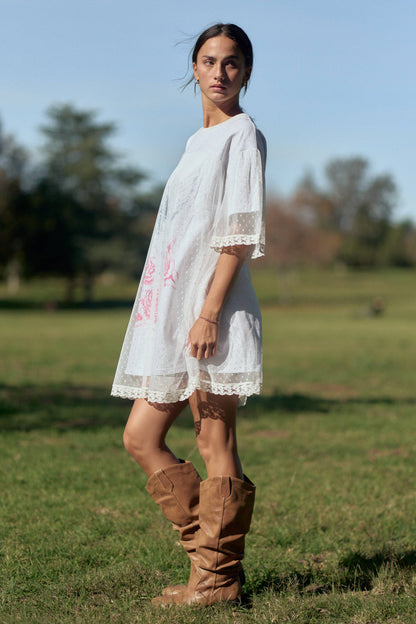 POLKA DOT CHERUB MESH LAYERED DRESS