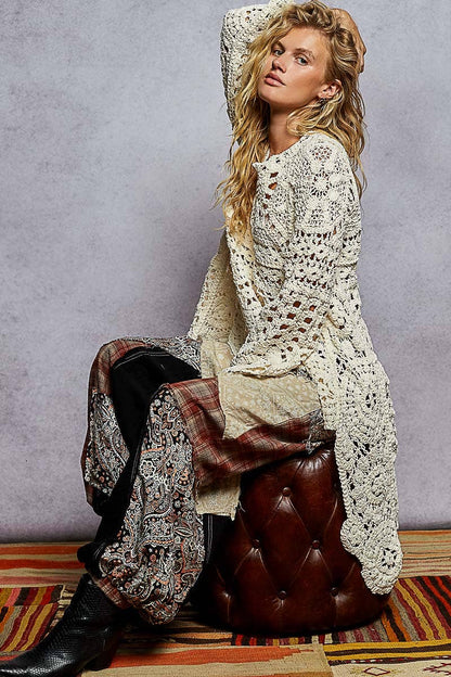 Marry Me Hi-Low Chenille Crochet Sweater