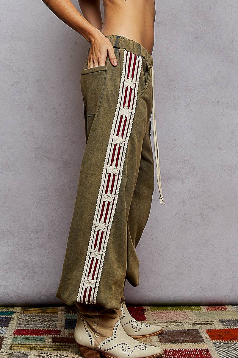 French Terry Star Patch Knit Joggers