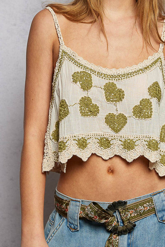 Sweet on You Embroidered Tank Top