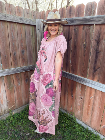Pink Flamingo T-shirt Dress