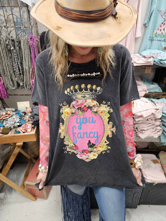 YOU FANCY tattered T-Shirt