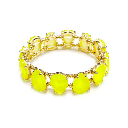 Neon & Pastel Teardrop Glass Crystal Bead Stretch Bracelet