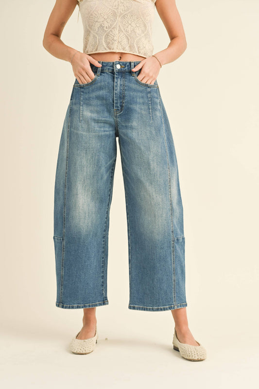 BARREL LOOSE FIT DENIM PANTS