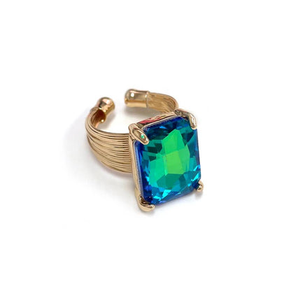 Cushion Cut Cocktail Adjustable Wire Ring