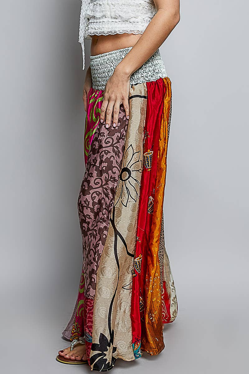One-of-a-Kind Smocked Waist Printed Wide Leg Pants