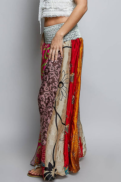 One-of-a-Kind Smocked Waist Printed Wide Leg Pants