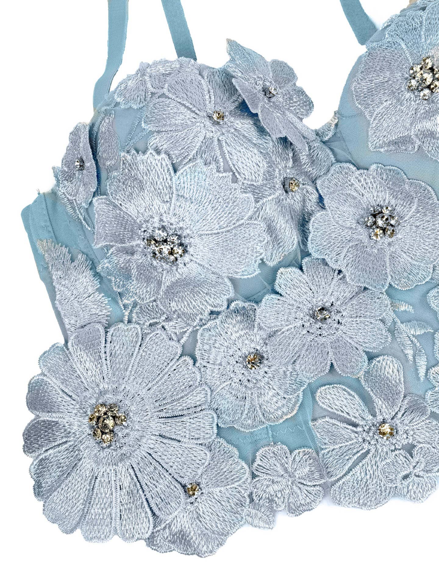 Floral Denim Bustier