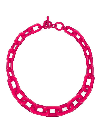 Colorful Resin Cable Link Collar Necklace