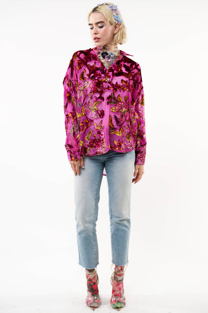 Holiday Jewels Burnout Velvet Blouse