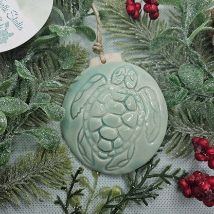 Sea Turtle Ceramic Beach Ornament