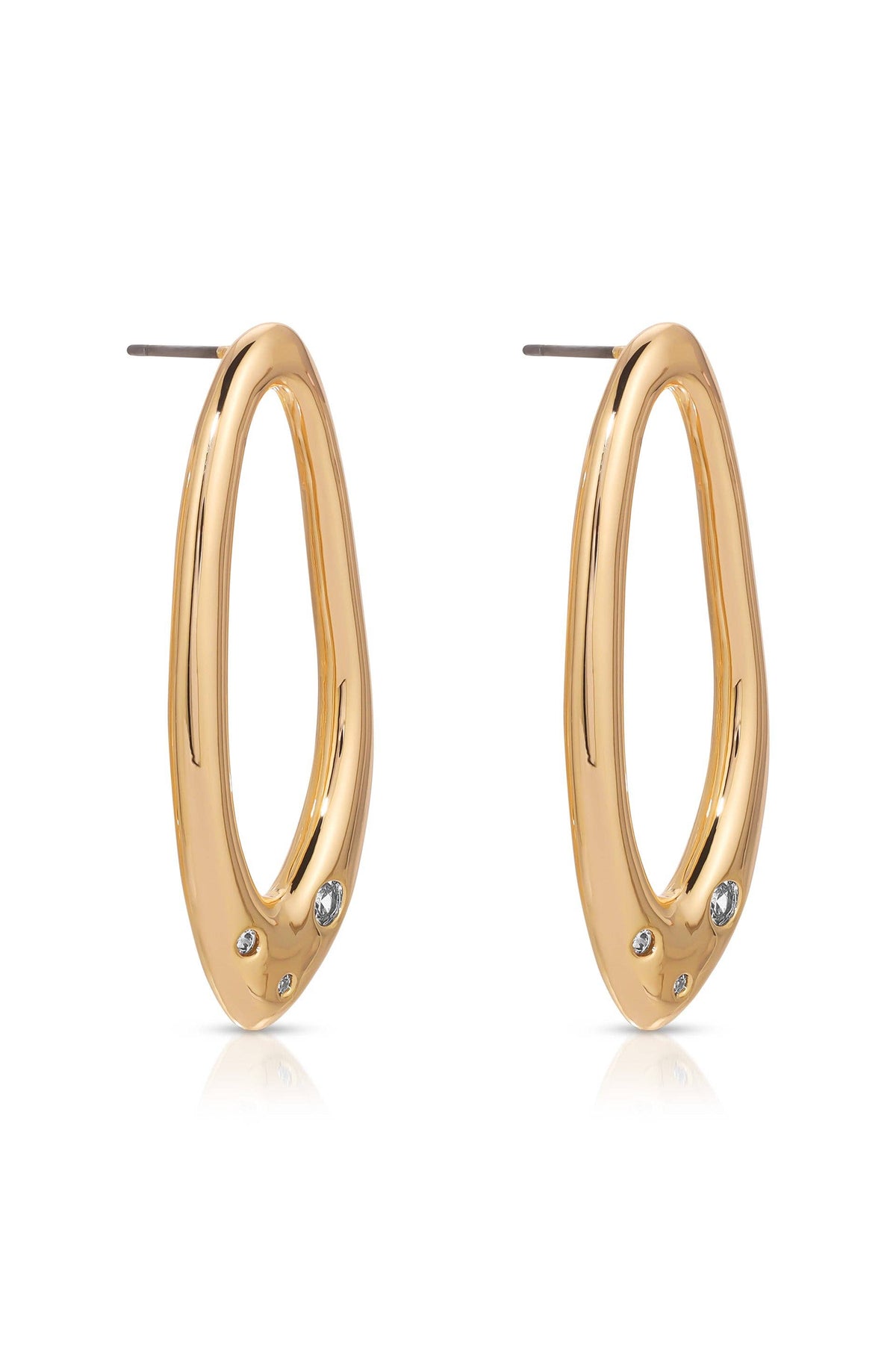Molten Crystal Dotted Oval Earrings