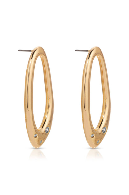 Molten Crystal Dotted Oval Earrings